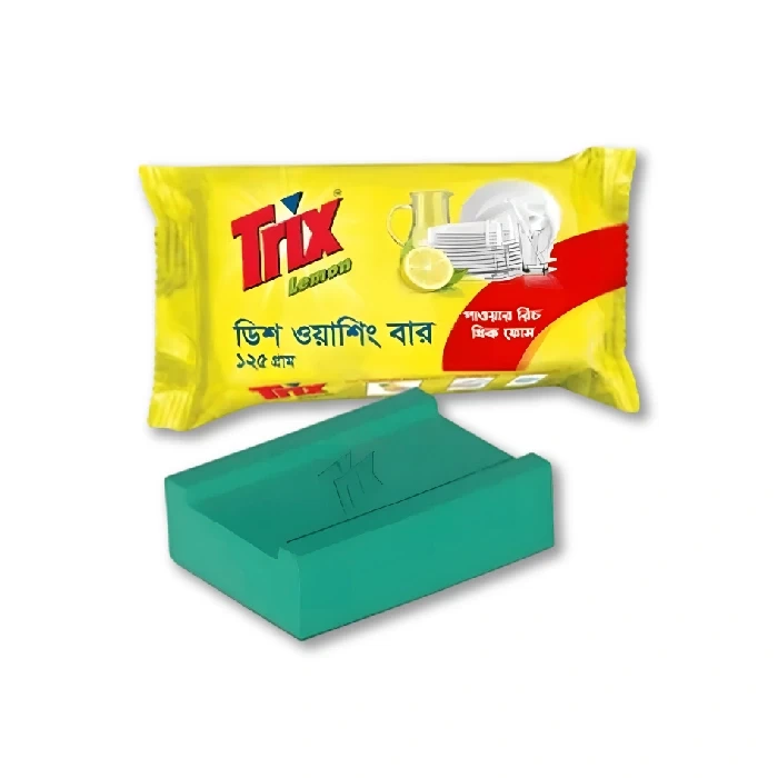 ট্রিক্স লেমন ডিসওয়াশিং বার - Trix Dish Washing Bar ( ১২৫ গ্রাম ) ৩ পিস